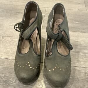 Fly girl Womens T-strap Mary Janes US 6 6.5 EU 37 Forest Green Twee Emo Fairy